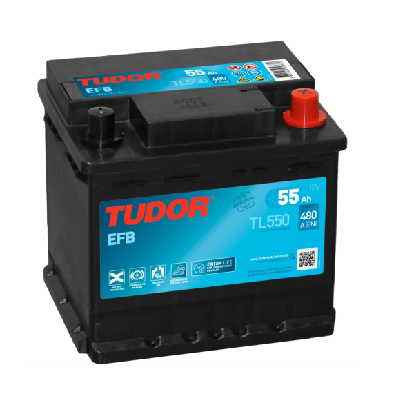 Batería | TUDOR GAMA EFB 55Ah 480A + Dcha AGM-EFB-START STOP Baterías