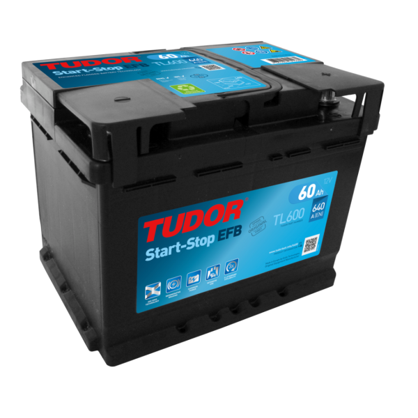 Batería | TUDOR GAMA EFB 60Ah 640A + Dcha AGM-EFB-START STOP Baterías
