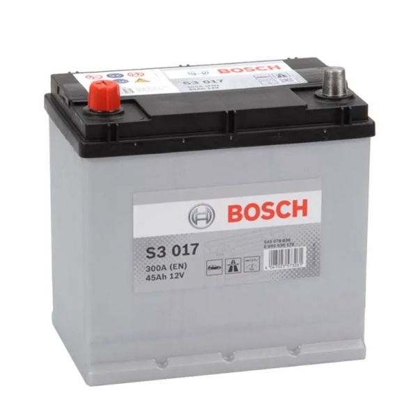 Batería De Coche 45 Ah 300 A EN Bosch S3017 + Izquierda Amperios 40Ah a 60Ah Baterías