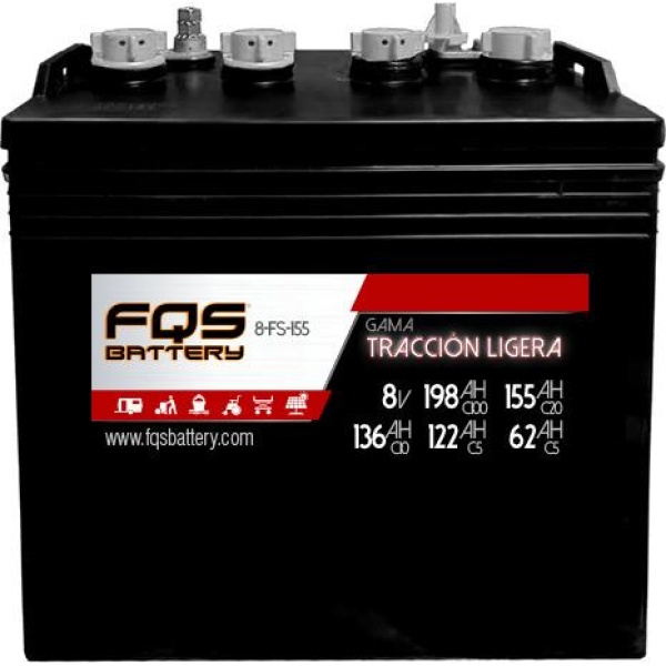 FQS 8-FS-155 – Batería Semi-tracción 8v 155Ah C20 + I Amperios 150Ah a 200Ah Baterías